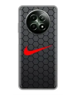 Чехол для Realme 12 5G с картинкой «Nike — карбоновая сетка»