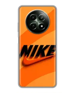 Чехол для Realme 12 5G с картинкой «Оранжевый драйв Nike»
