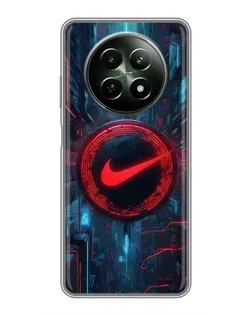 Чехол для Realme 12 5G с картинкой «Техногенный стиль Nike»