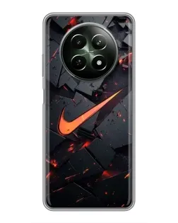 Чехол для Realme 12 5G с картинкой «Nike — эффект разломов»