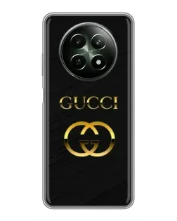 Чехол для Realme 12 5G с картинкой «Золотой логотип Gucci»