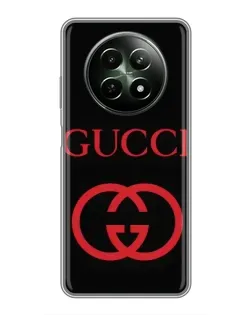 Чехол для Realme 12 5G с картинкой «Gucci — красный логотип»