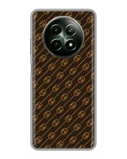 Чехол для Realme 12 5G с картинкой «Gucci — золотые диагонали»