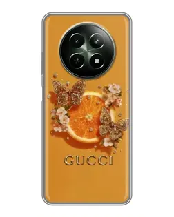 Чохол для Realme 12 5G з картинкою «Gucci — золоті метелики» Чохол для Realme 12 5G з картинкою «Gucci — золоті метелики»