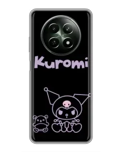 Чехол для Realme 12 5G с картинкой «Kuromi — черный минимализм»