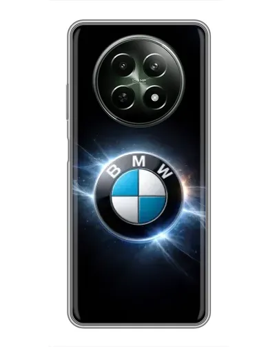Чехол для Realme 12 5G с картинкой «BMW — неоновое сияние»