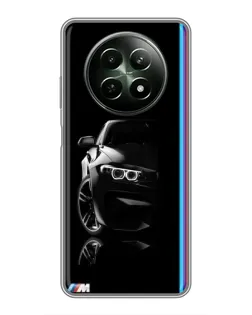 Чехол для Realme 12 5G с картинкой «Силуэт BMW в темноте»