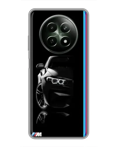 Чехол для Realme 12 5G с картинкой «Силуэт BMW в темноте»