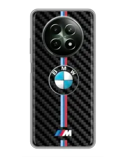 Чехол для Realme 12 5G с картинкой «Эмблема BMW и карбон»