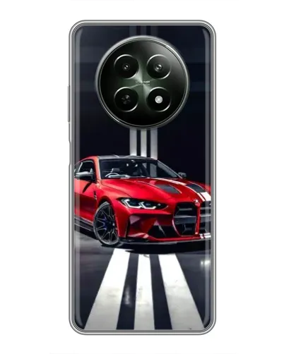 Чехол для Realme 12 5G с картинкой «Красная BMW на дороге»