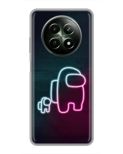 Чехол для Realme 12 5G с картинкой «Among Us неон-арт»