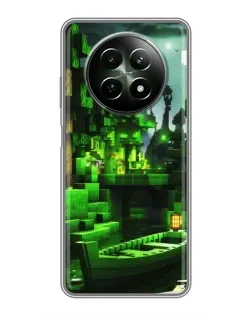 Чехол для Realme 12 5G с картинкой «Minecraft лесной пейзаж»