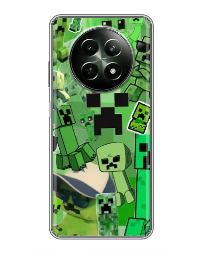 Чехол для Realme 12 5G с картинкой «Криперы Minecraft»
