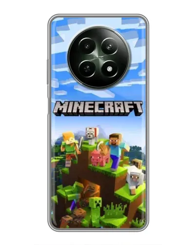 Чехол для Realme 12 5G с картинкой «Minecraft классический мир»