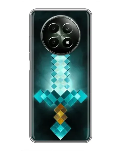 Чехол для Realme 12 5G с картинкой «Алмазный меч неон»