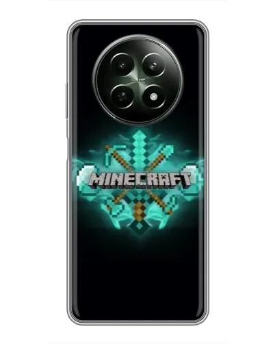 Чехол для Realme 12 5G с картинкой «Minecraft Diamond лого»