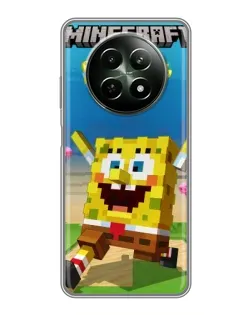 Чохол для Realme 12 5G з картинкою «Губка Боб Minecraft»