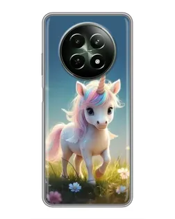 Чехол для Realme 12 5G с картинкой «Единорог на поляне» Чехол для Realme 12 5G с картинкой «Единорог на поляне»