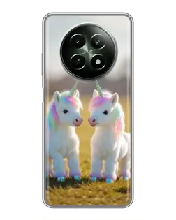 Чехол для Realme 12 5G с картинкой «Пара единорогов»