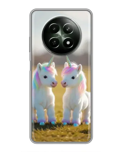Чехол для Realme 12 5G с картинкой «Пара единорогов» Чехол для Realme 12 5G с картинкой «Пара единорогов»