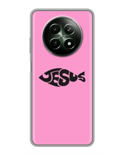 Чехол для Realme 12 5G с картинкой «Розовый символ Jesus» Чехол для Realme 12 5G с картинкой «Розовый символ Jesus»