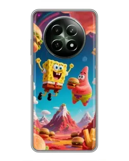 Чехол для Realme 12 5G с картинкой «Космический фастфуд»