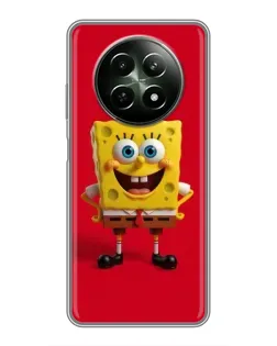 Чехол для Realme 12 5G с картинкой «Спанч Боб на красном»
