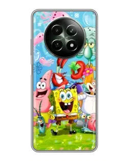 Чохол для Realme 12 5G з картинкою «Губка Боб та друзі» Чохол для Realme 12 5G з картинкою «Губка Боб та друзі»