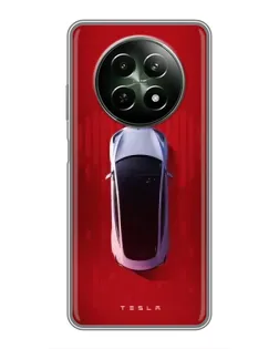 Чехол для Realme 12 5G с картинкой «Tesla Top View»