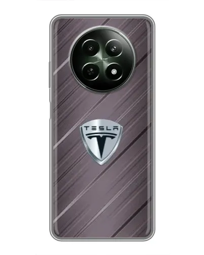 Чехол для Realme 12 5G с картинкой «Металлическая текстура Tesla» Чехол для Realme 12 5G с картинкой «Металлическая текстура Tesla»