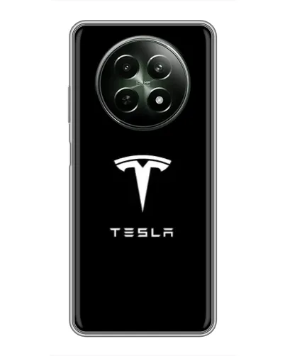 Чехол для Realme 12 5G с картинкой «Tesla White Logo» Чехол для Realme 12 5G с картинкой «Tesla White Logo»