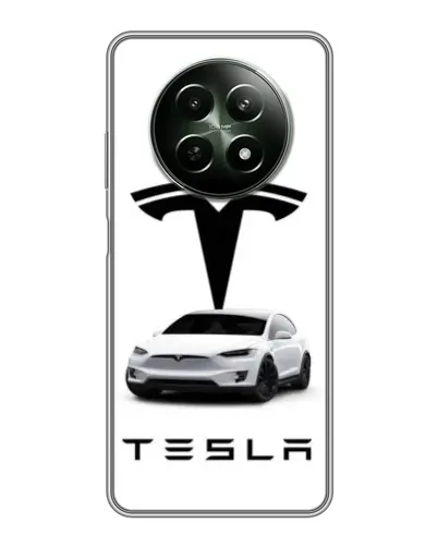 Чехол для Realme 12 5G с картинкой «Tesla White Style» Чехол для Realme 12 5G с картинкой «Tesla White Style»