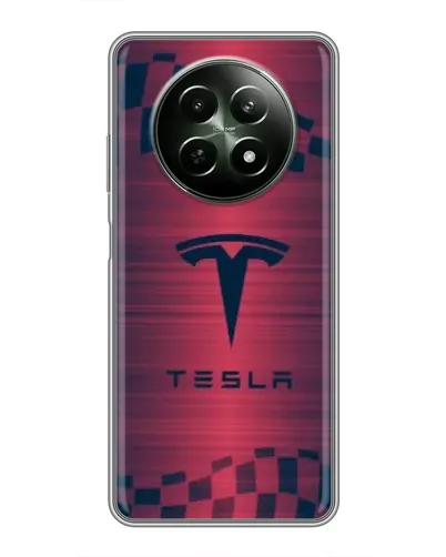 Чехол для Realme 12 5G с картинкой «Тесла красный карбон» Чехол для Realme 12 5G с картинкой «Тесла красный карбон»