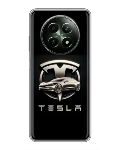 Чехол для Realme 12 5G с картинкой «Tesla — серебристое авто» Чехол для Realme 12 5G с картинкой «Tesla — серебристое авто»