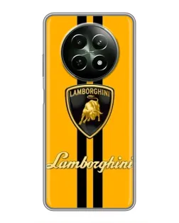 Чехол для Realme 12 5G с картинкой «Lamborghini Stripe желтый»