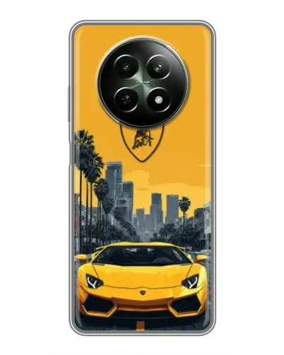 Чехол для Realme 12 5G с картинкой «Желтый Lamborghini город» Чехол для Realme 12 5G с картинкой «Желтый Lamborghini город»