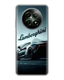 Чехол для Realme 12 5G с картинкой «Классическая надпись Lamborghini»