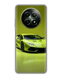 Чехол для Realme 12 5G с картинкой «Салатовый Lamborghini Huracan»