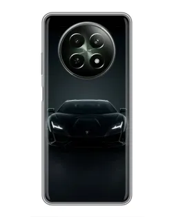 Чехол для Realme 12 5G с картинкой «Черный Lamborghini Aventador»