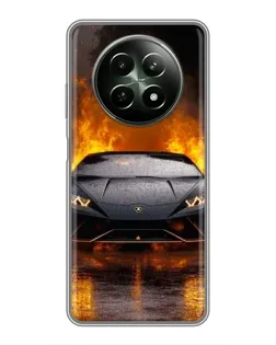 Чехол для Realme 12 5G с картинкой «Lamborghini в огне»