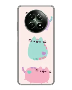 Чехол для Realme 12 5G с картинкой «Pusheen трио»