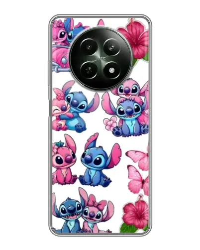 Чехол для Realme 12 5G с картинкой «Стикеры Stitch и Angel»