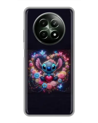 Чехол для Realme 12 5G с картинкой «Stitch в цветах»