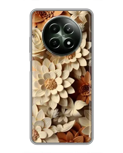 Чехол для Realme 12 5G с картинкой «Бежевый флористический декор»