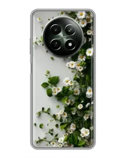 Чехол для Realme 12 5G с картинкой «Ветка мелких белых цветов»