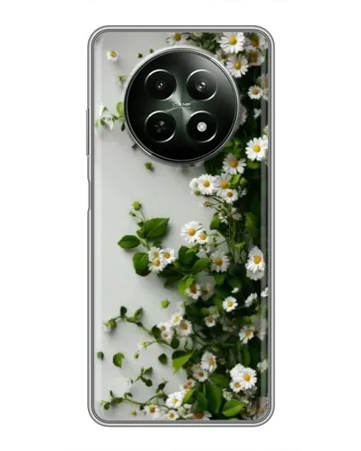 Чехол для Realme 12 5G с картинкой «Ветка мелких белых цветов»