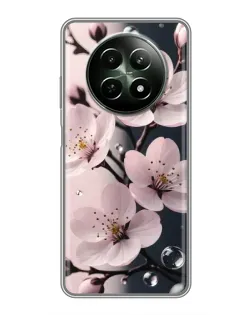 Чехол для Realme 12 5G с картинкой «Нежная сакура и капли»