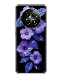 Чехол для Realme 12 5G с картинкой «Фиолетовые цветы с росою»