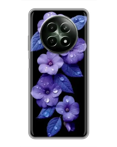 Чехол для Realme 12 5G с картинкой «Фиолетовые цветы с росою»