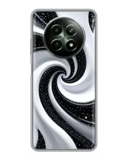 Чехол для Realme 12 5G с картинкой «Черно-белая спираль»